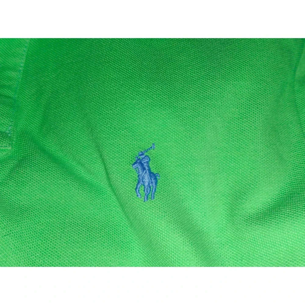 Polo Ralph Lauren Mens Custom Slim Fit Green Cotton Pique Polo Shirt Size M